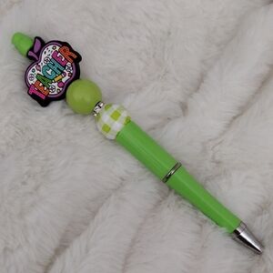 Green Teacher-Themed Pen